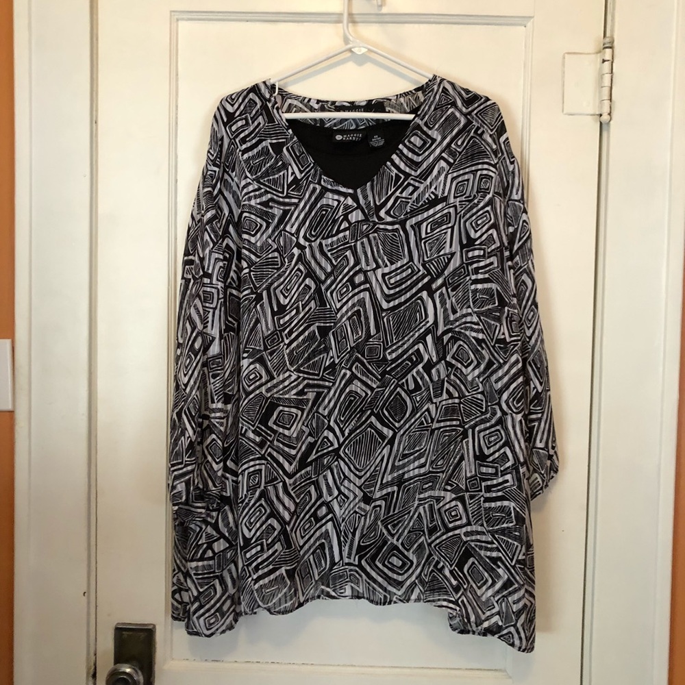 Maggie Barnes sheer blouse, size 4XL